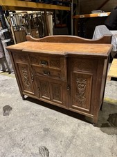 CARVED OAK SIDEBOARD, In A JACOBEAN OR TUDOR STYLE, 1350 W, 1030 H, 480 D.
