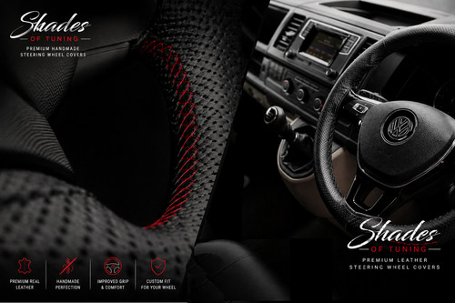 Leather steering wheel cover - wheel,