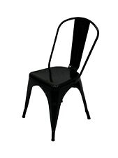 Tolix Chairs in black, Black metal Stacking Chairs, Black Metal Bistro Chairs