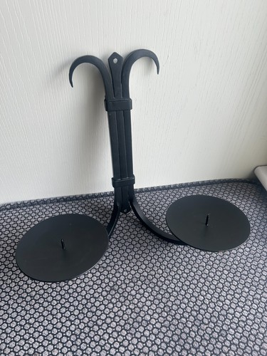 Two candle black wrought - candle,