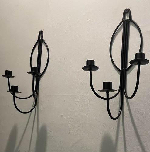 Pair hand forged - iron, wall