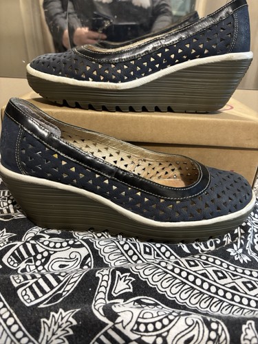 Fly london navy nubuck - navy, leather