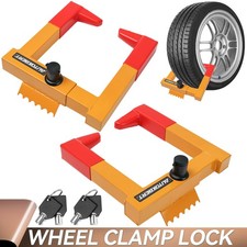 2Pc Heavy Duty Wheel Clamp Anti Theft Tire Lock Caravan Car Security Trailer Van