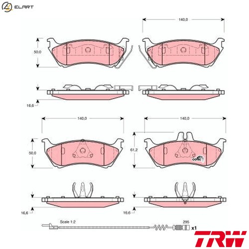 Brake pad set - pad,