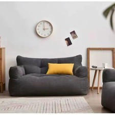 Black Floor Sofa Couch Soft 2 Seats Puffy Comfortable Sofa Living Room Couch