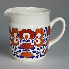 Vintage Egersund Norway Ceramic Jug - Floral Design