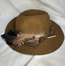 Vintage Tan Brown Felt Fedora