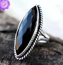 Black Onyx Natural Gemstone Handmade 925 Sterling Silver Jewelry Ring All Size