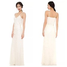 US 8 - UK 12 NWT Alice by Temperley  Wedding Petal Applique Chiffon Maxi Dress