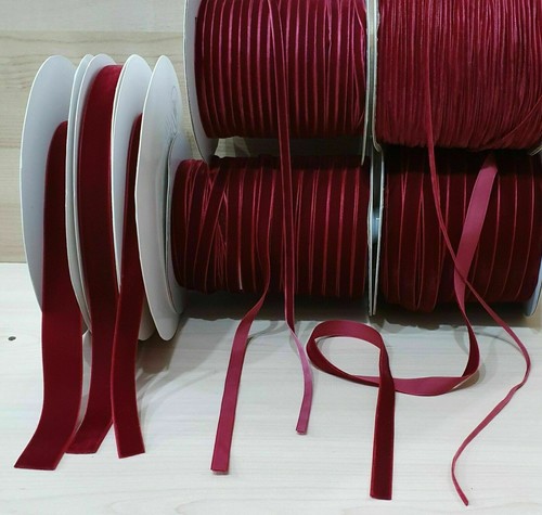 Maroon luxury velvet - maroon, ribbon