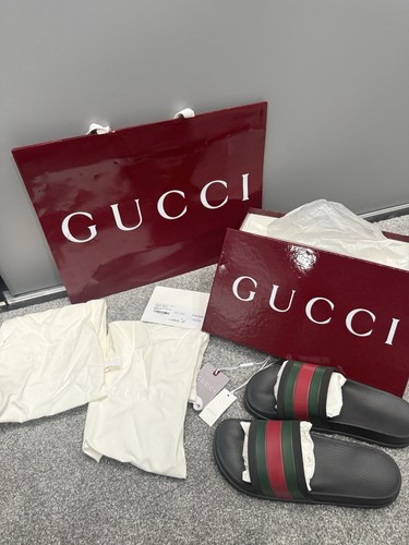 Gucci men rubber slider - gucci,