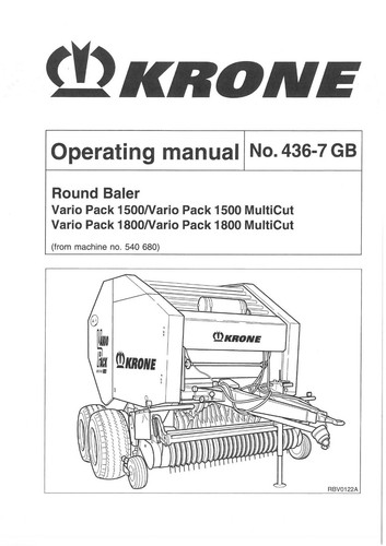Krone round bale - vario, pack