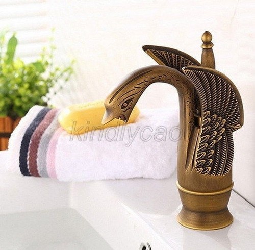 Antique brass swan bathroom - antique,