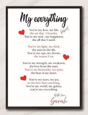 Personalised I Love You Poem Valentines Gifts for Her Him Wife Husband SP93