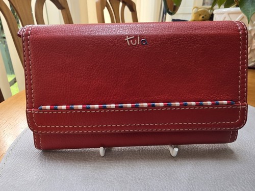 Red leather tula ladies - red, wallet