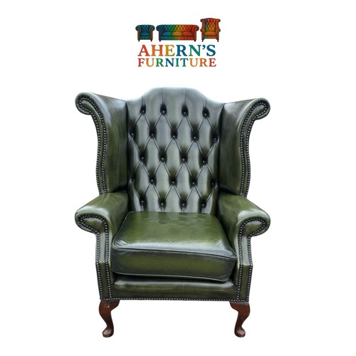 Antique green leather - green,