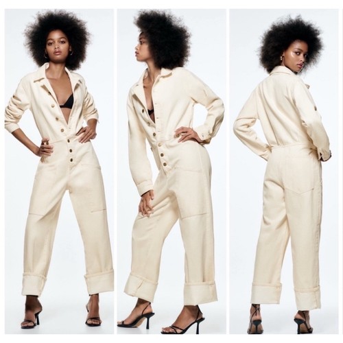 Zara cream painters - painters, denim