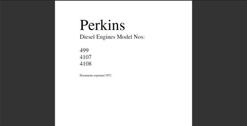 Perkins 499 4107 and - 4107, 4108