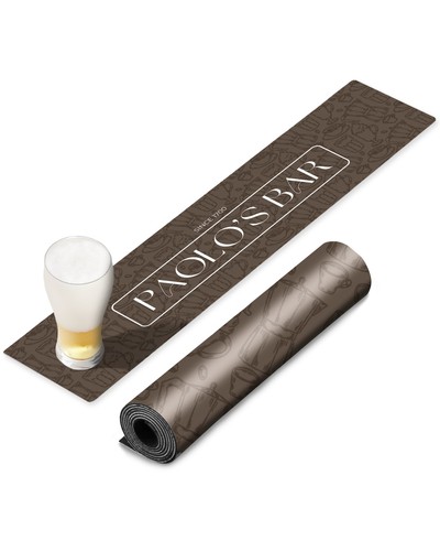 Personalised brown bar runner - brown,