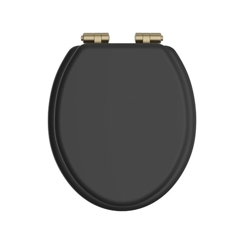 Heritage black toilet seat - black,