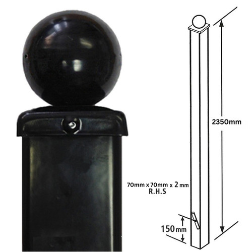 Metal post ball - post,