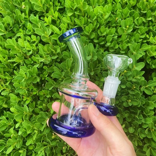 Mini blue glass - 4", bong