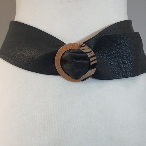 Next black leather belt - belt, wide