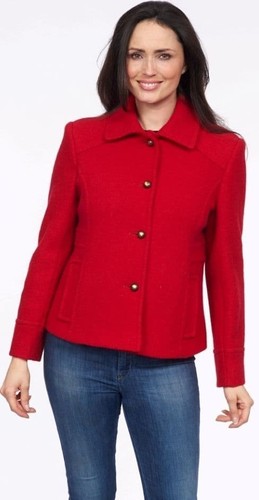 Red 100 boiled wool - boiled, short