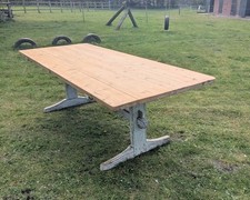 Vintage pine refectory table - vintage,