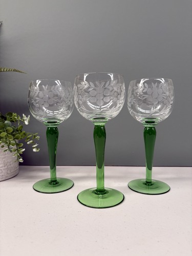 Vintage clear floral etched - vintage,