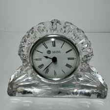 Galway Irish Crystal Mantel/Desk Clock Needs Battery Has Chip