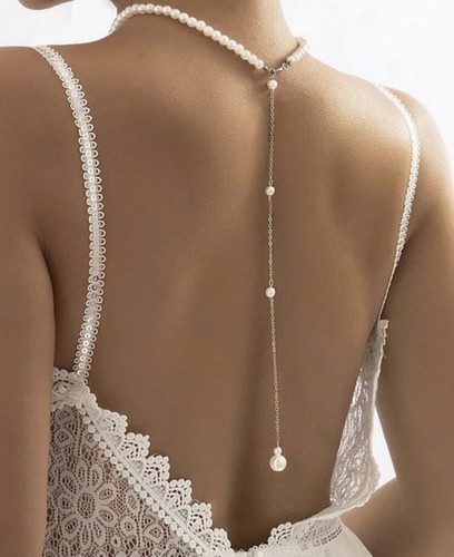 Backdrop faux pearl necklace - necklace,