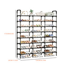 3 Row Shoe Rack 8 Tier Metal