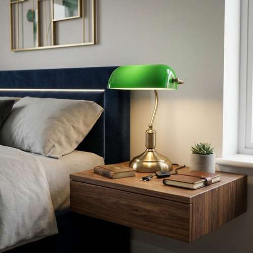 Bankers table lamp - table, vintage