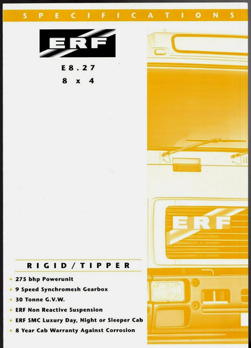 Erf 8x4 rigid tipper - erf,