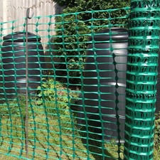 Green Plastic Barrier Mesh Temporary Safety Fence 1m x 50m & 20 Fencing Pins 8mm