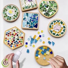 DIY Mosaic Coaster & Tray Kit for Adults | Kids Craft Set, Make Your Own Art and