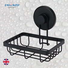 Soap Dish Holder Wall Mounted Waterproof and Rustproof for Shower Bathroom Black