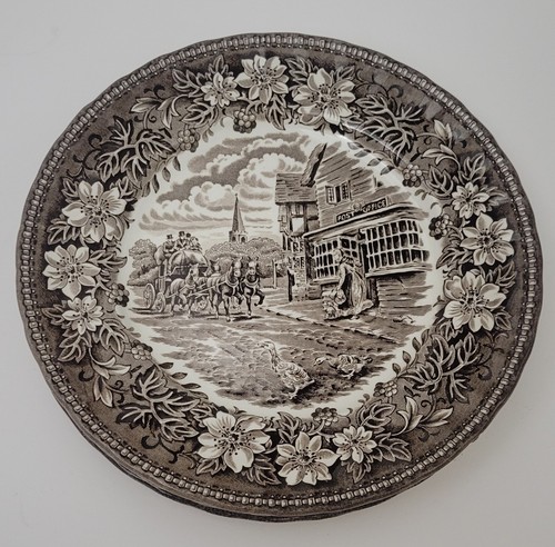 Vintage brown transferware - brown,