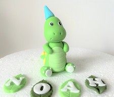 Dinosaur fondant cake topper set. Birthday cake decorations. Dinosaur party
