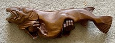 Hand Carved Mahogany Salmon