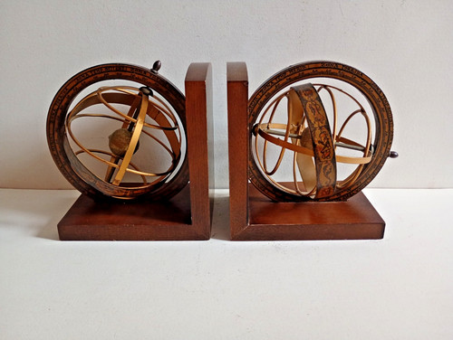 Pair vintage armillary - of,