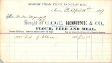1877 Moscow PA Steam Flour Mill Commercial Invoice Gaige Romine & Co Grist