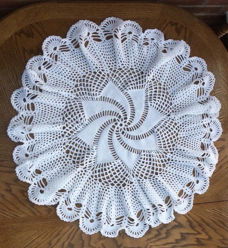 Hand crochet white baby shawl - white,