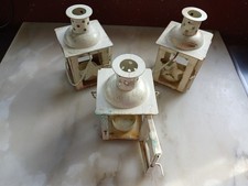 3 x 5" Painted Metal Tea Light