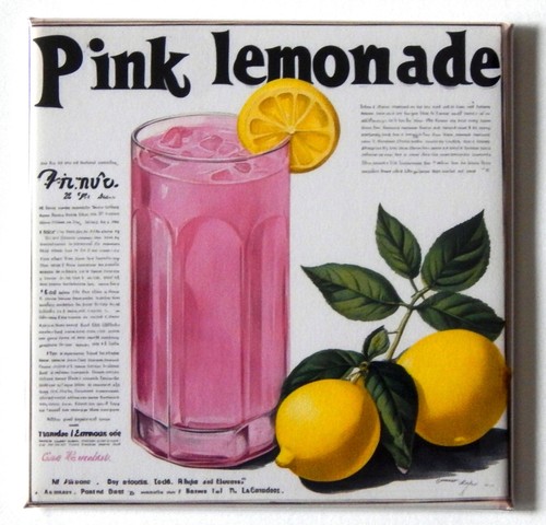 Pink lemonade fridge magnet - pink,