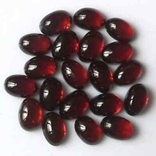 Garnet Gemstone 6x8mm Oval Cabochon Natural Calibrated - 5 Pieces