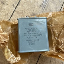 TCC Visconol Paper In Oil Capacitor 4uf 350VDC/70 Degrees C 250VDC/100 Degrees C