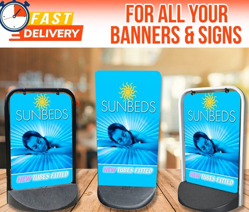 Sun bed shop pavement - , sign