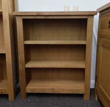 Baysdale Rustic Oak Low Wide Bookcase / Small Bookcase / Fully Assembled